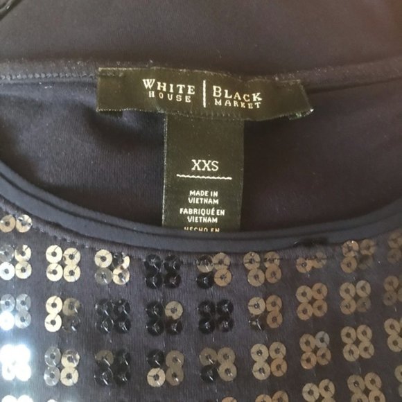 WHBM Navy Sequin Tee Shirt - Picture 6 of 7